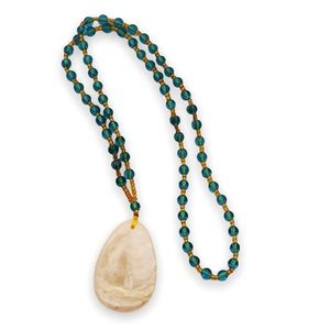 Vintage Natural Honey Yellow Jadeite Jade Gemstone Water Drop Beaded Necklace